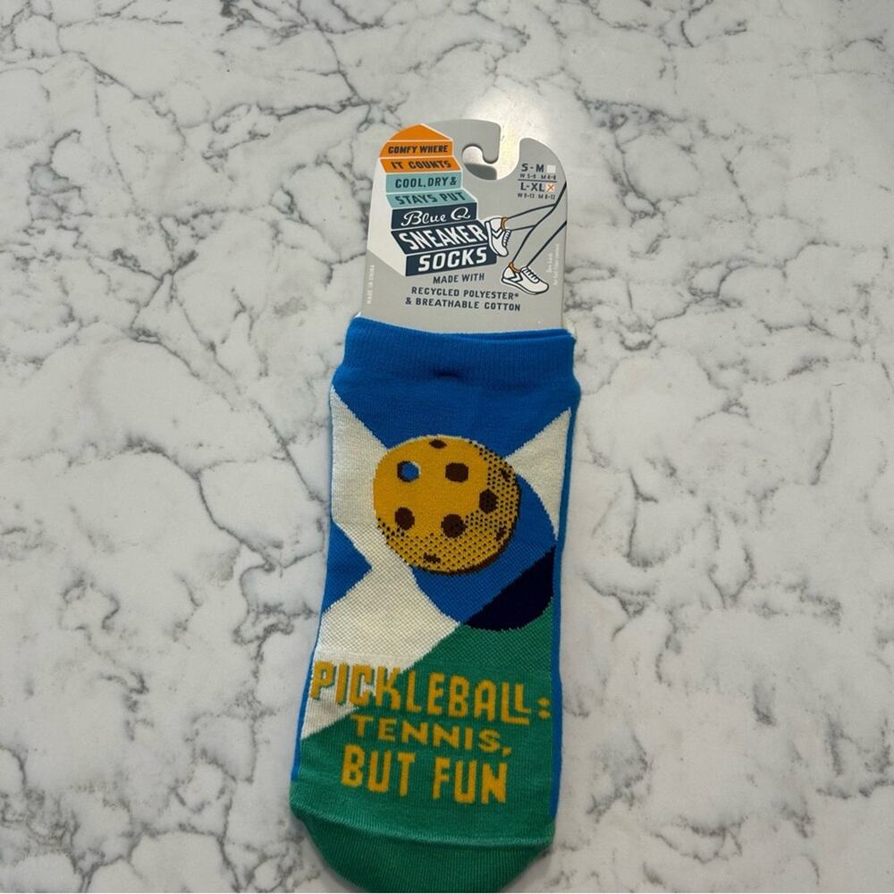 NWT Blue Q Pickleball Sneaker Socks Size Large XL (Woman’s 9-23 Men’s 8-12)